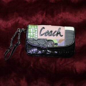 Vintage coach leather wristlet